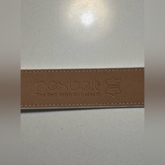 Nextbelt Mens Ratchet Golf Belt White With Gun Metal Buckle CUT TO SIZE 32" - Picture 5 of 10